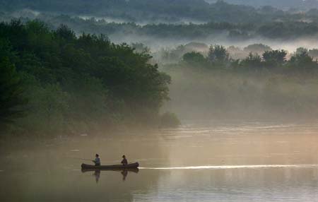 sunset fog canoe lake nock cu